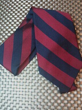 Ferrel Reed for Nordstrom Hand Made Red/Black Silk Striped Tie (0816)
